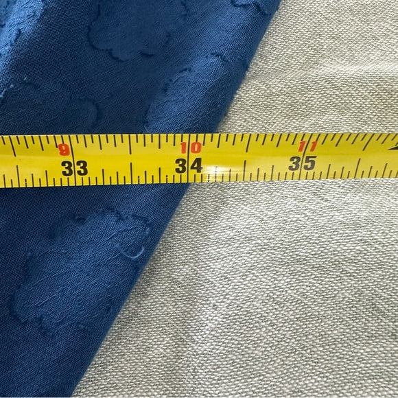 Anthropologie Banjanan Embroidered Navy Blue Floral Balloon Sleeve Boho Blouse L - Picture 9 of 11